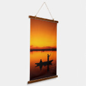 Zonsondergang, Roeiboot Silhouette-16497 Hangend Wandkleed (Gebogen)