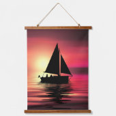 Zonsondergang, Roeiboot Silhouette-16497 Hangend Wandkleed (Voorkant 2)