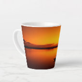 Zonsondergang, Roeiboot Silhouette-16497 Latte Mok (Linkerhoek)