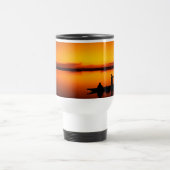 Zonsondergang, Roeiboot Silhouette-16497 Reisbeker (Center)