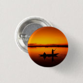 Zonsondergang, Roeiboot Silhouette-16497 Ronde Button 3,2 Cm (Voorkant /achterkant)