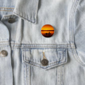 Zonsondergang, Roeiboot Silhouette-16497 Ronde Button 3,2 Cm (In situ)