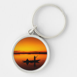 Zonsondergang, Roeiboot Silhouette-16497 Sleutelhanger
