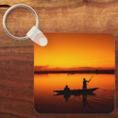 Zonsondergang, Roeiboot Silhouette-16497 Sleutelhanger (Voorkant)