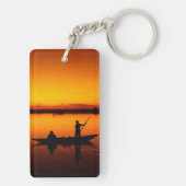 Zonsondergang, Roeiboot Silhouette-16497 Sleutelhanger (achterkant)