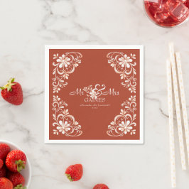 Zonsondergang Roest Shabby Chic Mr & Mrs Trouwserv Servet