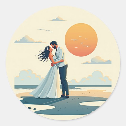 Zonsondergang Romantiek Sticker (Voorkant)