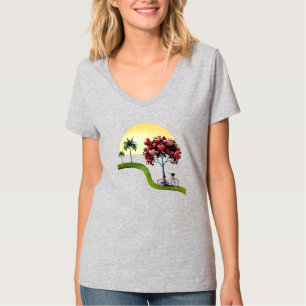 Zonsondergang Romantisch Basisherenoverhemd met V- T-shirt