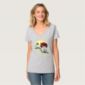 Zonsondergang Romantisch Basisherenoverhemd met V- T-shirt (Voorkant volledig)