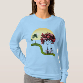 Zonsondergang Romantische Liefdeskunst Basis T-shi T-shirt