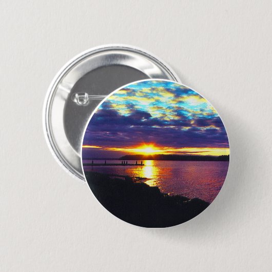zonsondergang ronde button 5,7 cm (Voorkant /achterkant)