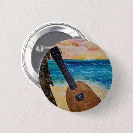 zonsondergang ronde button 5,7 cm (Voorkant /achterkant)