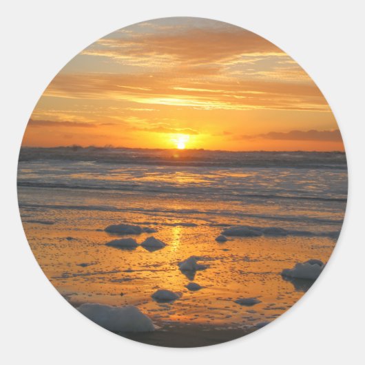 zonsondergang ronde sticker (Voorkant)