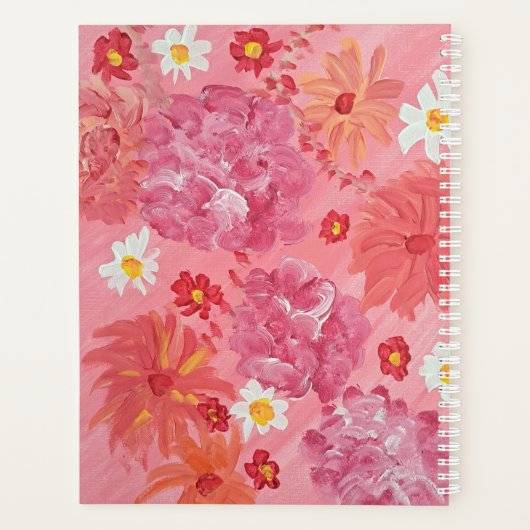 Zonsondergang Roos Bloemen Bruiloft Planner (Achterkant)