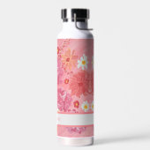 Zonsondergang Roos Bloemen Custom Waterfles (Links)