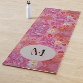 Zonsondergang Roos Floral Monogram Yoga Mat