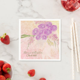 Zonsondergang roos handgeschilderde Coquette Blush Servet