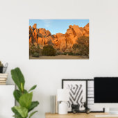 Zonsondergang Rotsen bij Joshua Tree Poster (Thuiskantoor)