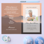 Zonsondergang rouwprogramma | Uitvaart folder In L (Enkel)