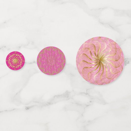 Zonsondergang roze en goud confetti (Achterkanten)