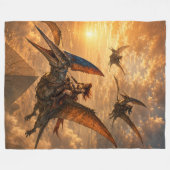 Zonsondergang Ruiters Boven de Piramides Fleece Deken (Voorkant (Horizontaal))