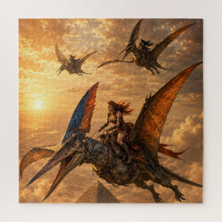 Zonsondergang Ruiters Boven de Piramides Legpuzzel