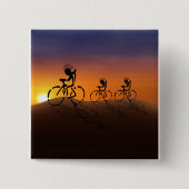 Zonsondergang Ruiters Vierkante Button 5,1 Cm (Voorkant)