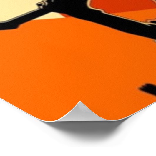 Zonsondergang Samurai Vin Poster (Hoek)
