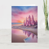 Zonsondergang Sandcastle Dromen Kaart (Voorkant)