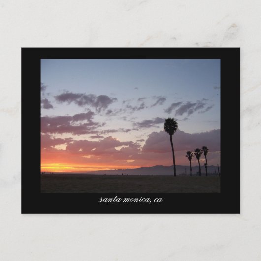 zonsondergang : santa monica , ca briefkaart (Voorkant)