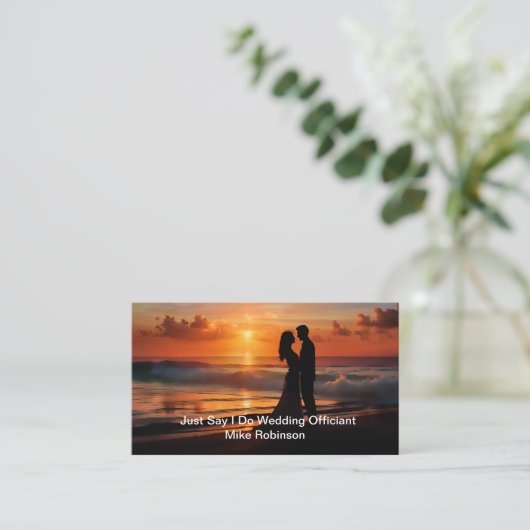 Zonsondergang Schilderachtig bruiloft ambtenaar Vi Visitekaartje (Staand voorkant)