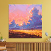 Zonsondergang - Schilderachtige Landschapsstijl Canvas Afdruk (Insitu (Woonkamer))