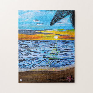 Zonsondergang schilderen door Alfred Fox Legpuzzel