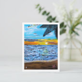 Zonsondergang Schilderij van Alfred Fox Briefkaart (Staand voorkant)