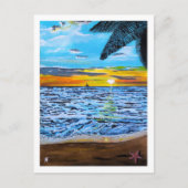 Zonsondergang Schilderij van Alfred Fox Briefkaart (Voorkant)