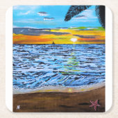 Zonsondergang Schilderij van Alfred Fox Kartonnen Onderzetters (Voorkant)