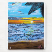 Zonsondergang Schilderij van Alfred Fox Muismat (Voorkant)