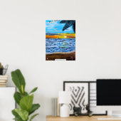 Zonsondergang Schilderij van Alfred Fox Poster (Thuiskantoor)
