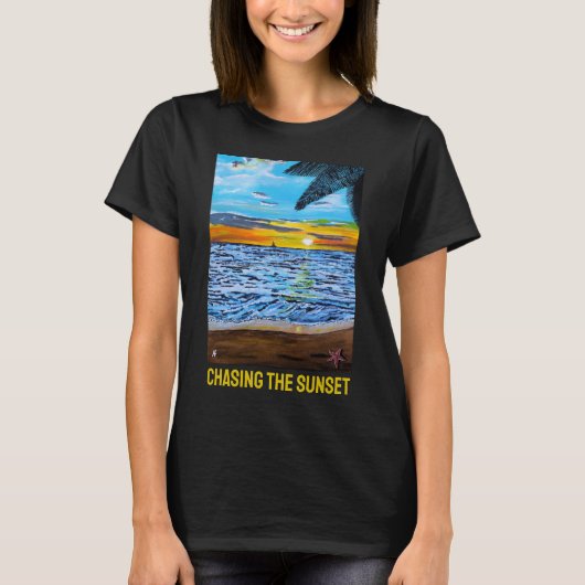 Zonsondergang Schilderij van Alfred Fox T-shirt (Voorkant)