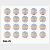 Zonsondergang Schilderstickers Ronde Sticker (Vel)