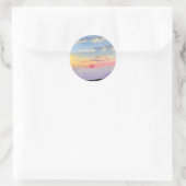Zonsondergang Schilderstickers Ronde Sticker (Tas)