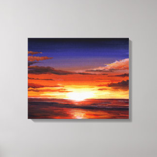 ZONSONDERGANG SCHOONHEID - ACRYL OP DOEK SCHILDERE CANVAS AFDRUK