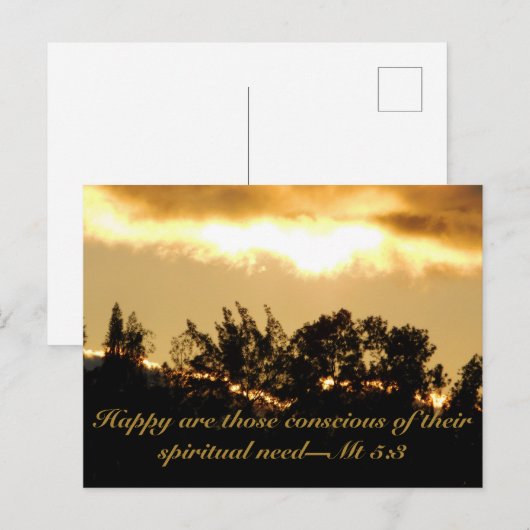 Zonsondergang Schrifttekst Briefkaart (Voorkant / Achterkant)