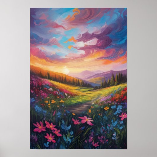 Zonsondergang Serenade, Bloesems in de Glow Poster (Voorkant)