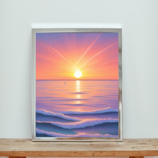 Zonsondergang Serenade Over de Oceaan Foto Afdruk