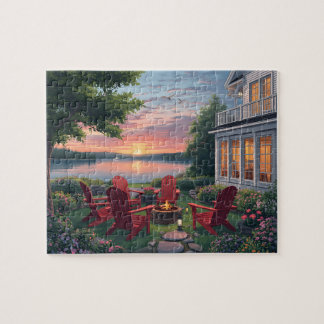 Zonsondergang Sereniteit aan het Meer Legpuzzel