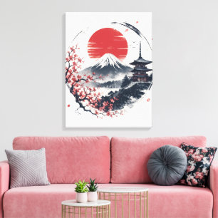Zonsondergang Sereniteit bij Mount Fuji – Japanse Canvas Afdruk