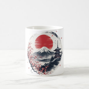 Zonsondergang Sereniteit bij Mount Fuji – Japanse  Koffiemok