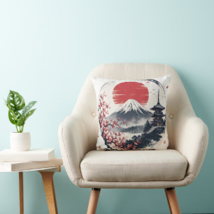 Zonsondergang Sereniteit bij Mount Fuji – Japanse  Kussen