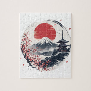 Zonsondergang Sereniteit bij Mount Fuji – Japanse Legpuzzel